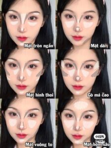 highlight cho từng dáng mặt