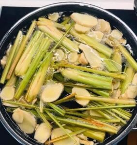 xông mặt bằng sả chanh