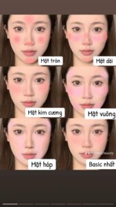 makeup cho mặt vuông